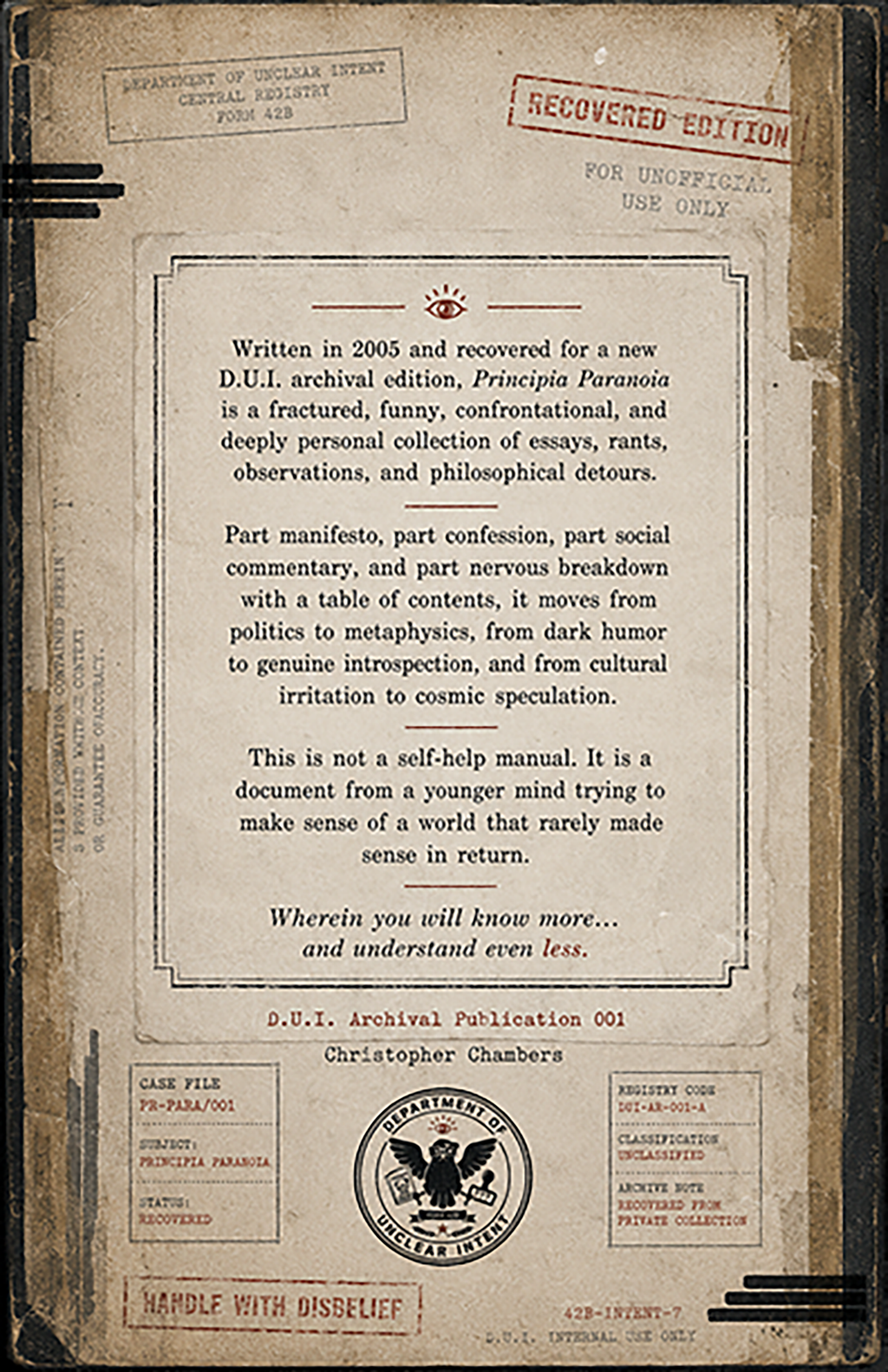 Principia Paranoia: How to Survive Paranoia in a Paranoid World